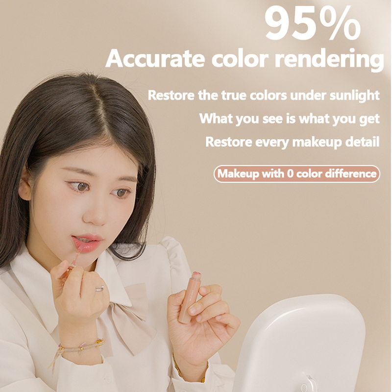 Mirror led light makeup women mirror with light portable princess dormitory mirror rechargeable desktop fill light makeup light dressing mirror