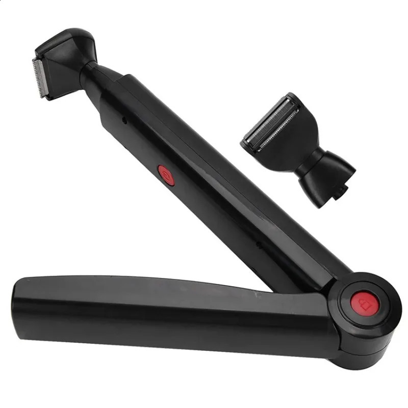 Electric Back Shaver 2 In 1 Facial Hair Trimmer Razor Rechargeable Foldable Handle Back Hair Removal Men Body Groomer 240910