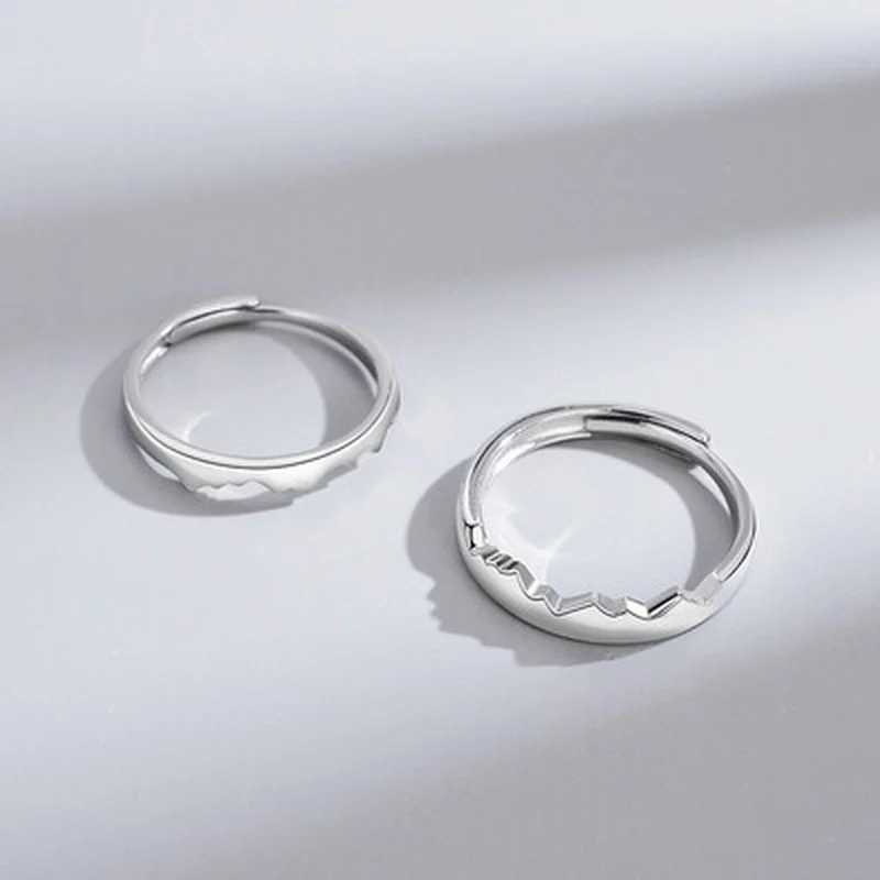 Sun Moon Couple Rings Open Adjustable Ring Eachother Lover Couple Rings Wedding Jewlery Ring Friends Gift Fit for Most Women MenX240921