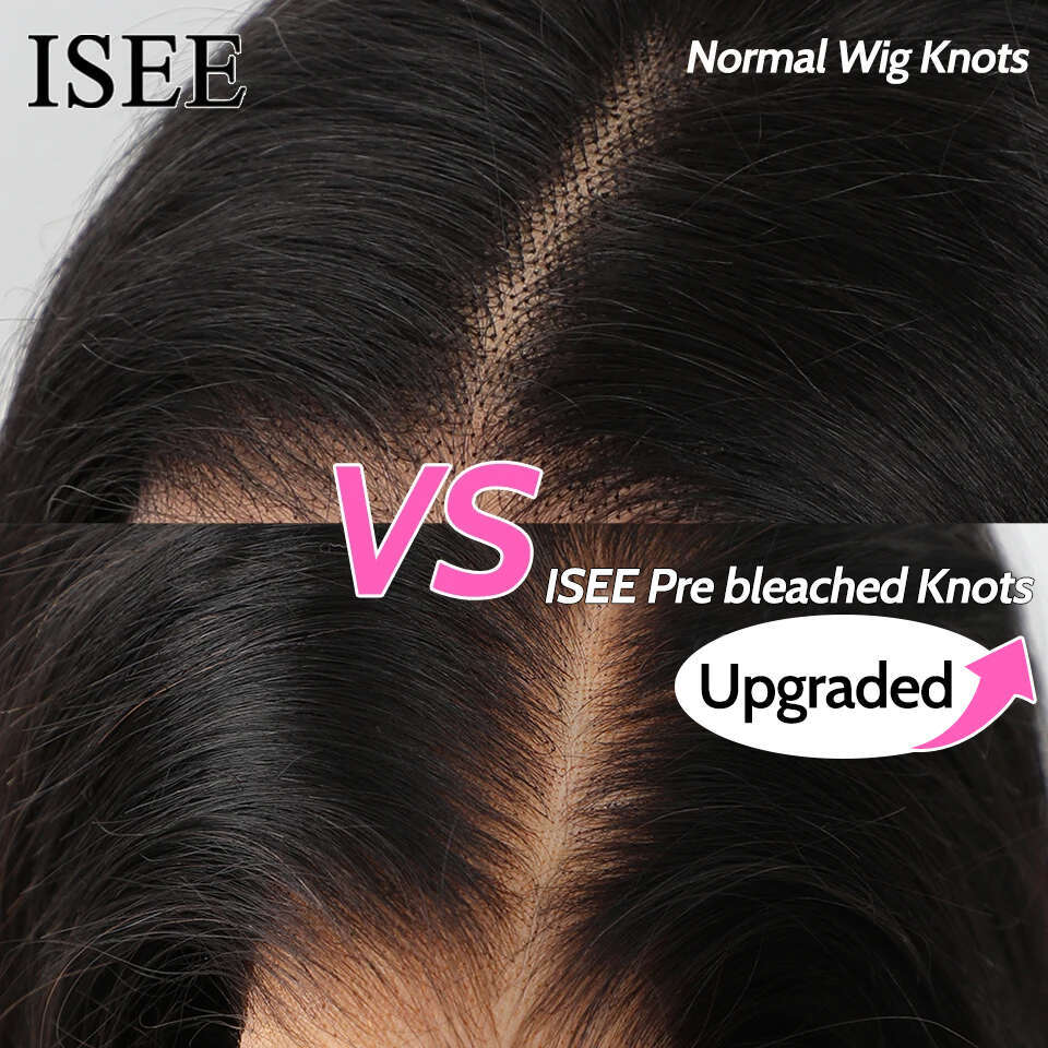Wear ISEE HAIR PreBleached Knots Kinky Curly HD Glueless Human Wigs Ready To Go Pre Cut Lace PrePlucked Haire Wig