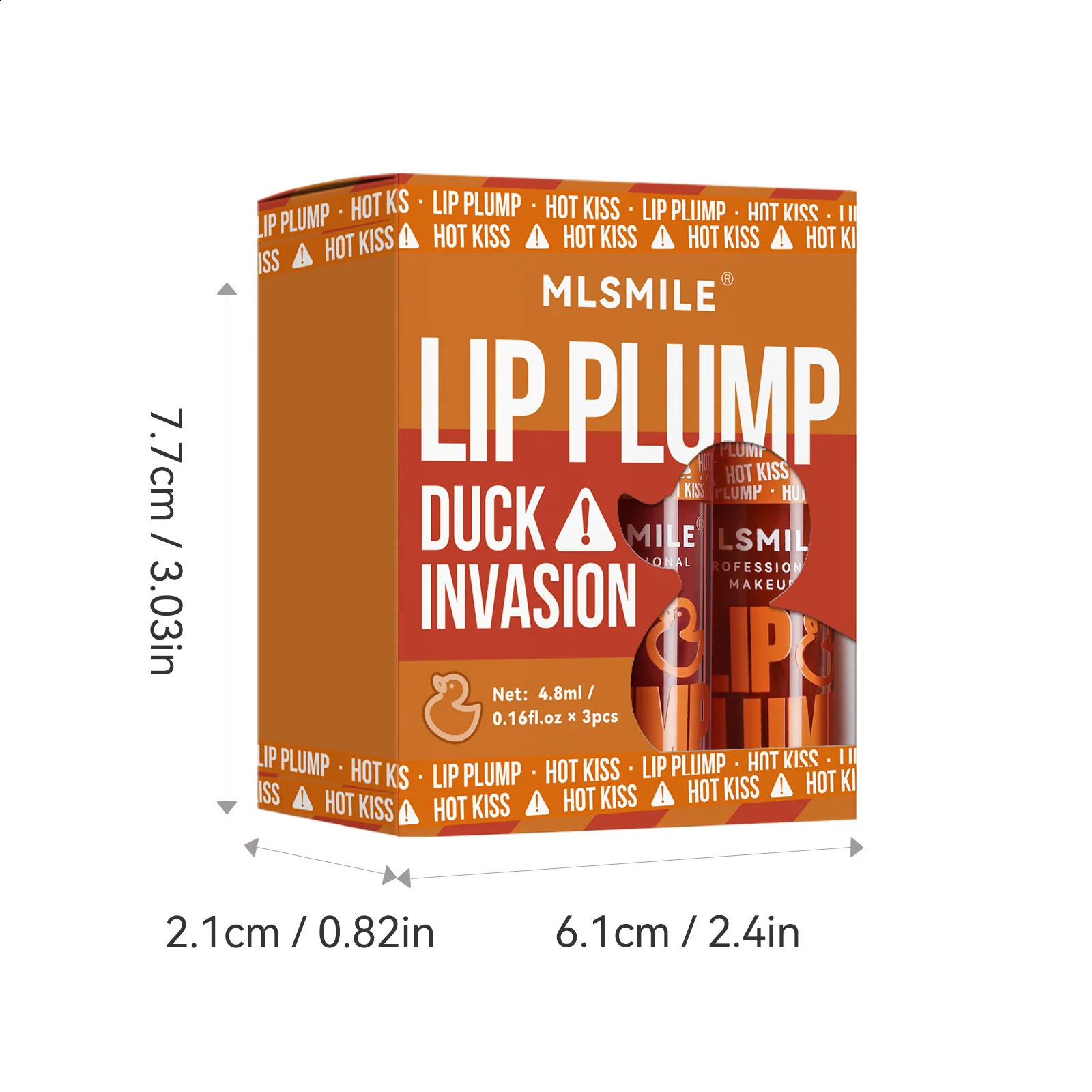 MLSMILE 3pcs Duck Mouth Fruit Fragrance Plump Lip Oil Moisturizing Mirror Gloss Beep Glaze Set 240911