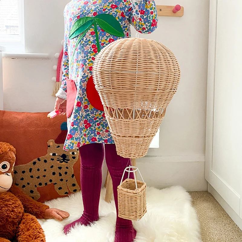 Hand woven air balloons for childrens room decoration pography props Nordic wall hanging decorations and pendants 240919