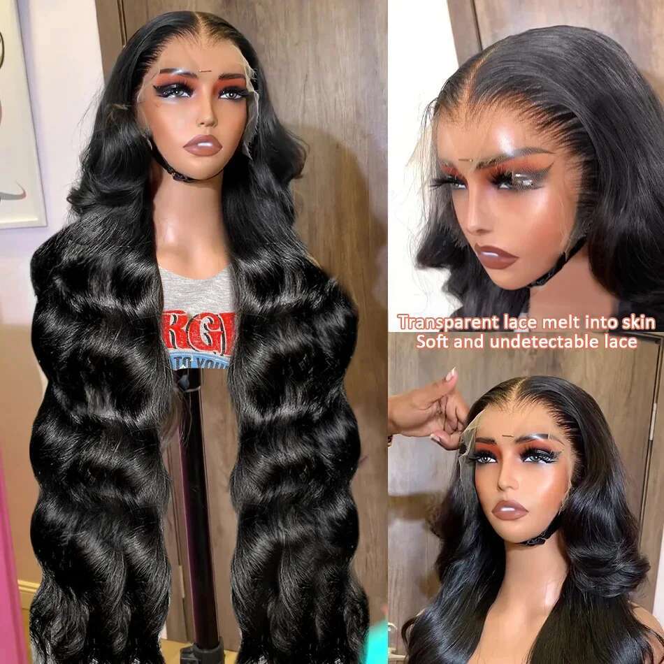 250 Density 40 Inch 13x6 Frontal Wig Body Wave 5X5 Ready Transparent Lace Front Closure Human Hair Wigs For Women