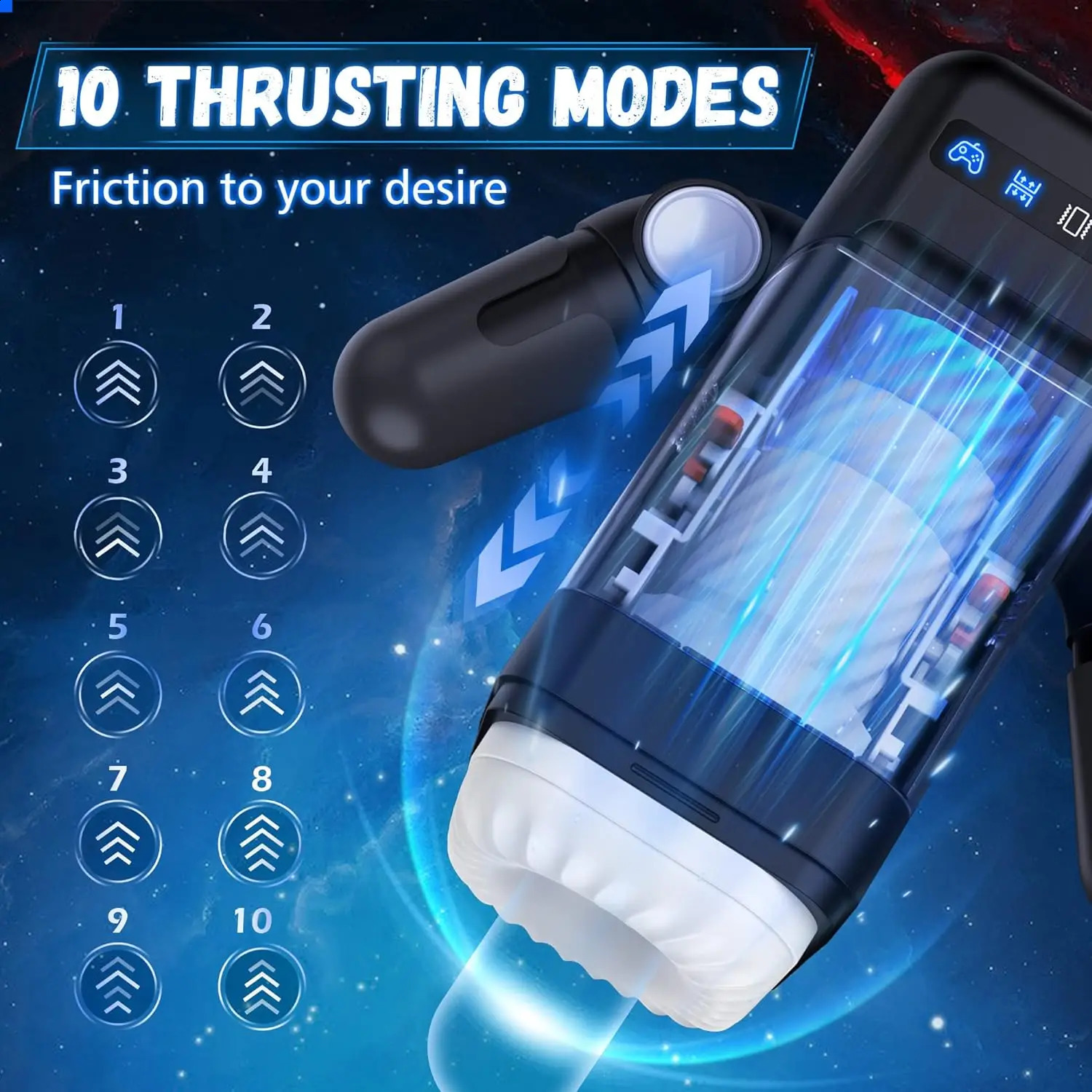 Automatic Male Masturbator Cup 10 Thrusting Vibration Modes Heating Function with Phone Holder Stroker Adult Sex Toys For Men 240914