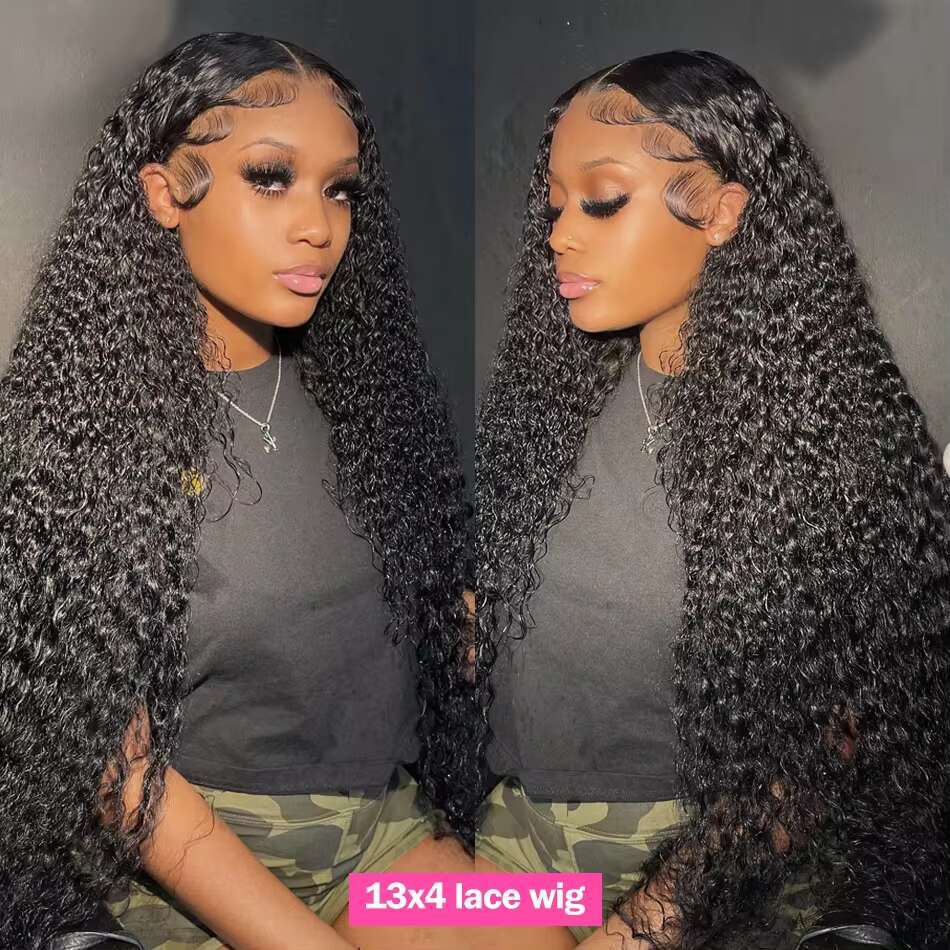 40 42inch Deep Wave Frontal 13x4 Hd Lace Front Wig Pre Plucked Brazilian Curly 100% Human Hair Wigs