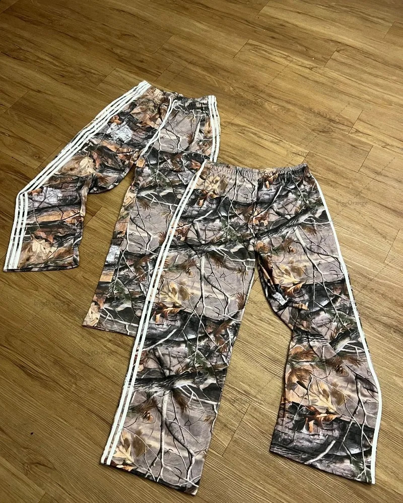 American Trend Hiphop Harajuku Personalized Striped Sweatpants Oversized Loose Fashionable Casual Wideleg Pants for Men 240910