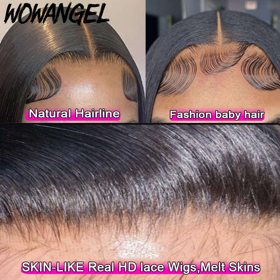 Wow Angel Glueless 250% Real Lace 7X7/6x6/5X5 HD Closure Wig Body Wave Pre Plucked Human Hair Wigs For Women