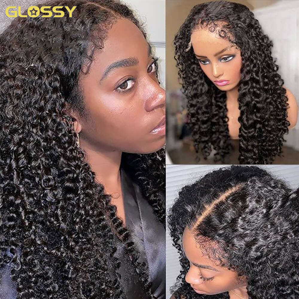 250% 13x6 Hd Afro Kinky Curly 100% Human Hair Glueless 13x4 4c Edges Lace Front Wigs For Women 30 Inch Deep Wave Frontal Wig