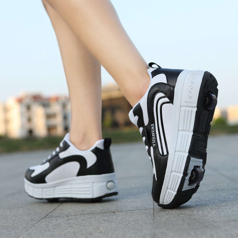 Roller Sneaker Outdoor Indoor Skating Detachable Kids Skates Breathable Blade Boy Flying Shoes Gear White 32