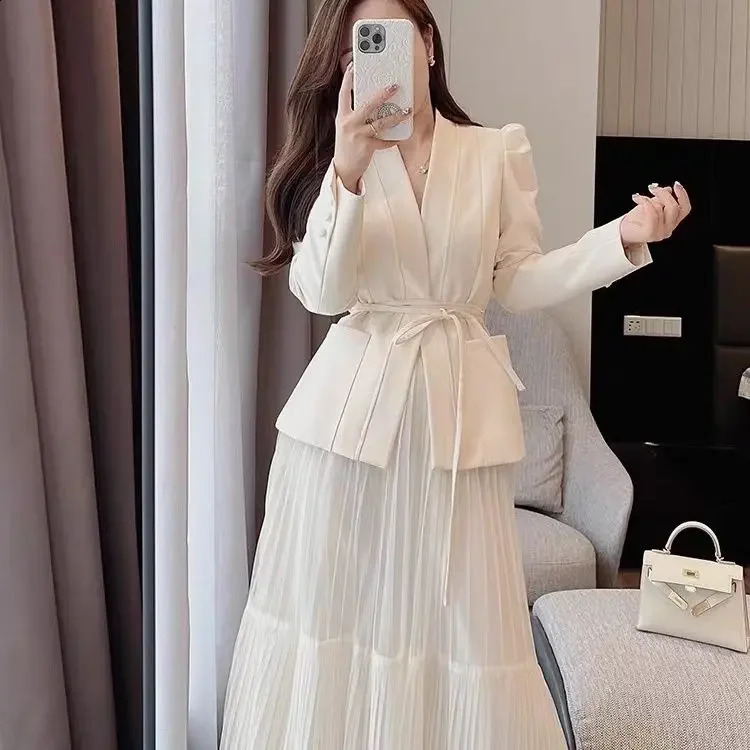 UNXX High-end Custom Floral Suits Women Spring and Autumn Matching Set Elegant Blazer Pencil Skirt 2 Pieces Office Lady 240918