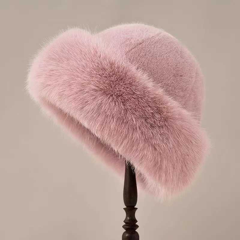 Wide Brim Hats Bucket Hats Autumn And Winter 2024 New Womens Fashion Fur C Fur Hat Fur Hats Mongolian Hat Brimless Plush Fluffy Skiing Riding Warm Cs 