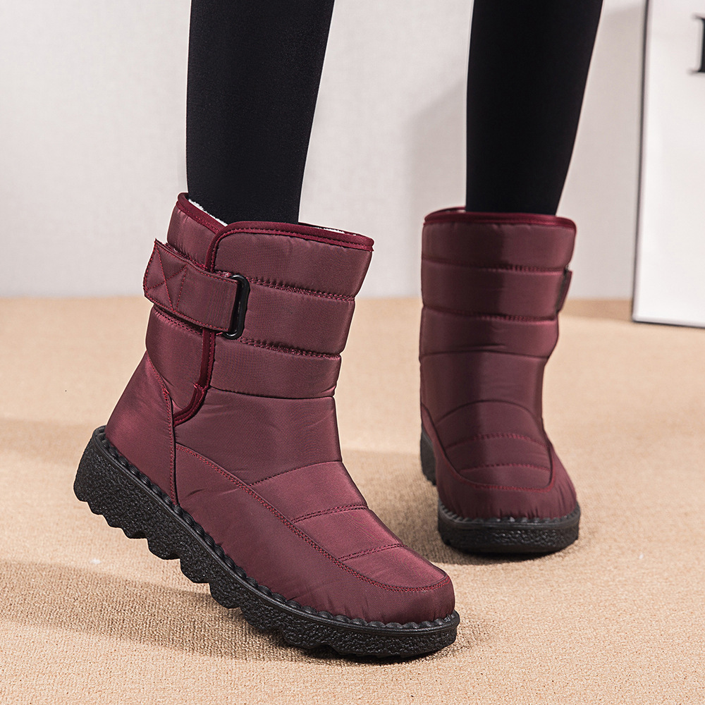 2025 New Winter With Platform Snow Botas De Mujer Waterproof Low Heels Ankle Boots Female Women Shoes