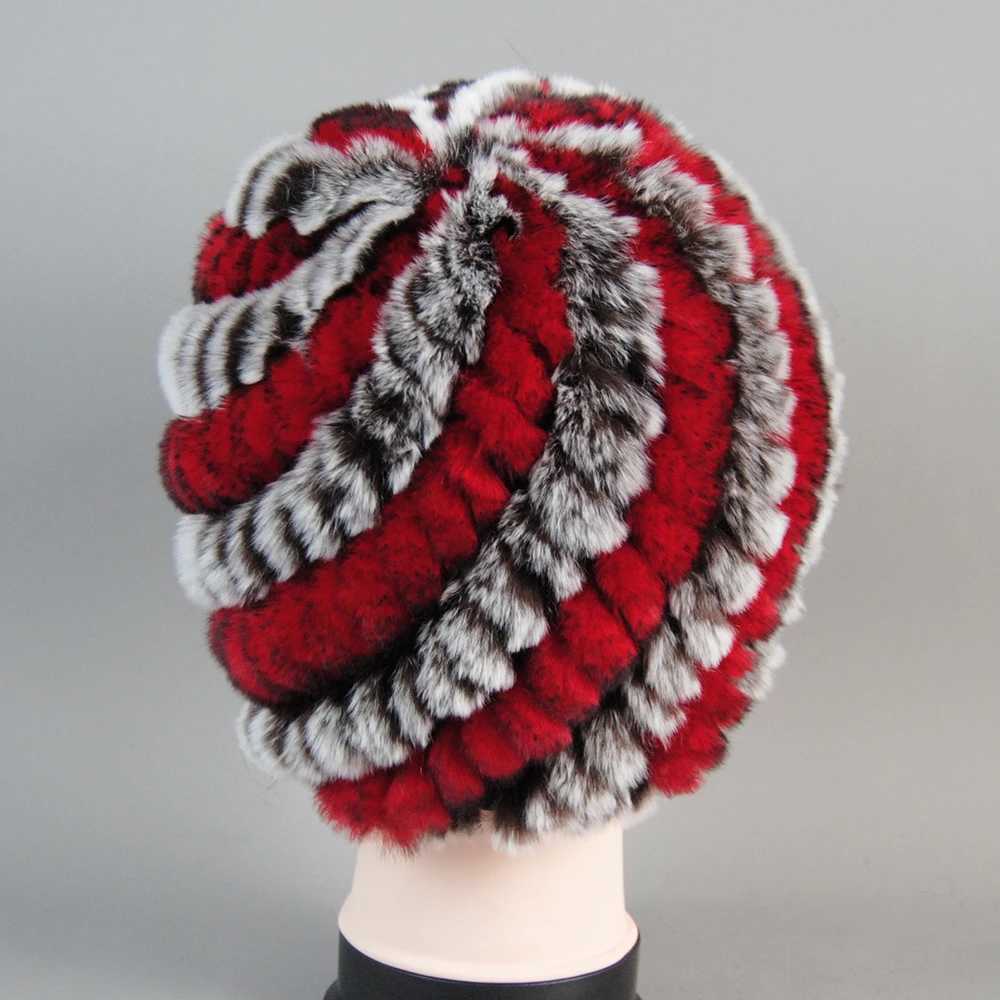 Beanie/Skull Caps Women Winter Warm Real Rex Rabbit Fur Hat Snow C Winter Hats for Women Girls Real Fur Knit Skullies Beanies Natural Fluffy Hat J2409