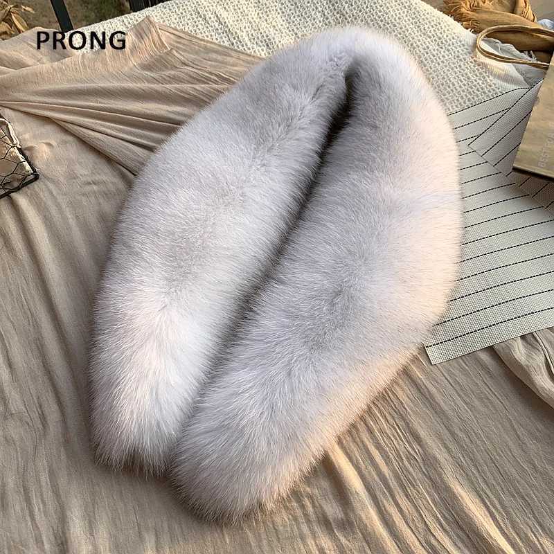 Scarves Real Fox Fur Collar For Women Men Coat Jacket Shl Wrs Winter Warm Fur Collar Extra Large Size Neck Warmer Fur Scarf Shls J240923