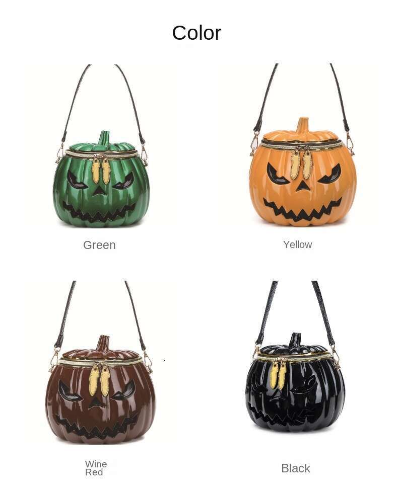 Halloween Handbag Niche Design Pumpkin Personalized Fashion Acrylic Crossbody Women's Bag High Quality 3D hard leather bag 90ab