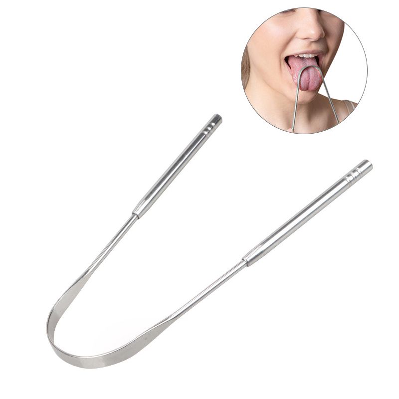 Stainless Steel Tongue Scraper Cleaner Fresh Breath Cleaning Coated Tongue Toothbrush Dental Oral Hygiene Care Tools