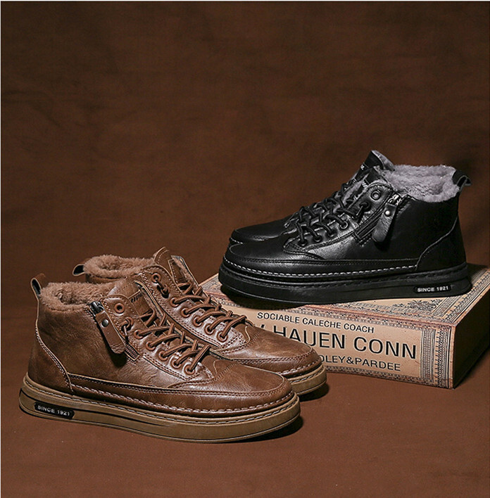 Men's winter 2024 new martin boots warm casual work cold cotton shoes