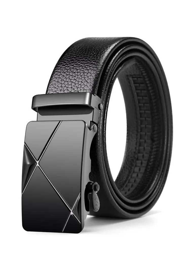 Men Rectangle Shape Fashion PU Buckle Belt For Dress DecorationX240923