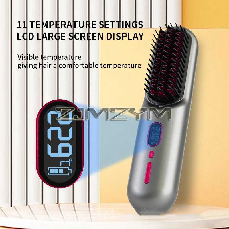 Wireless straight hair comb negative ion double straight plate clip curling iron splicing pulling electric straight hair comb CL240923
