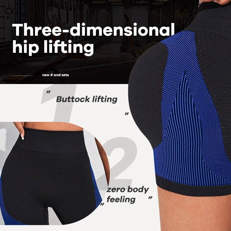 Future Striped Print Wideband Running Sports Anti Coil Ladies Leggings Breathable High Waist Yoga Shorts