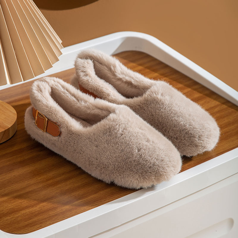 2024 Warm Platform Home Plush Comfortable Indoor Winter Slippers Fluffy Cotton Shoes For Women