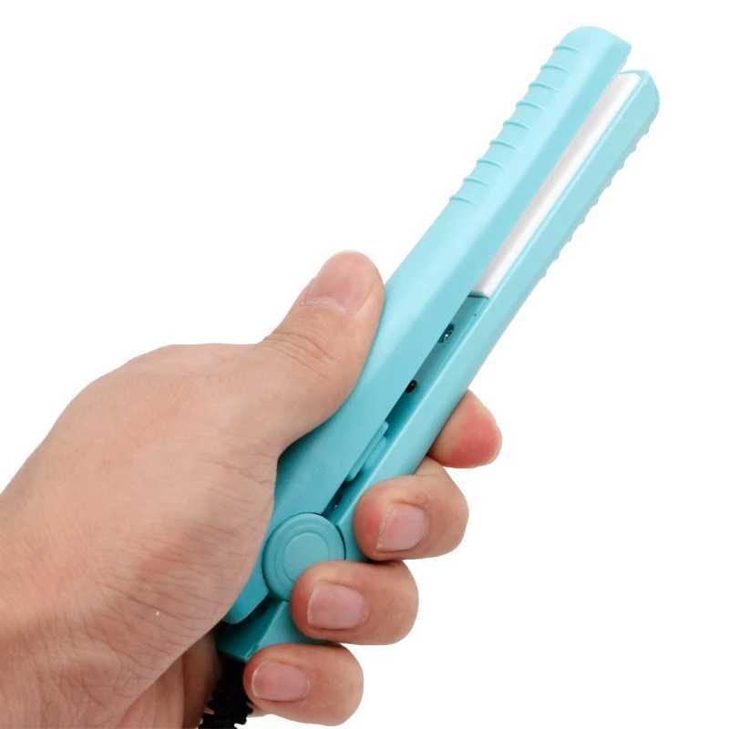 New Hot Mini Portable Black Pink Blue Ceramic Iron Straight Hair Curler CL240923