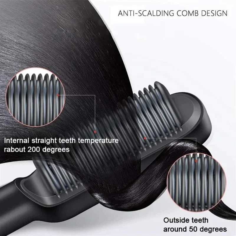 Mini straightener hot comb trend custom hairstyle tool straightening brush straightener CL240923