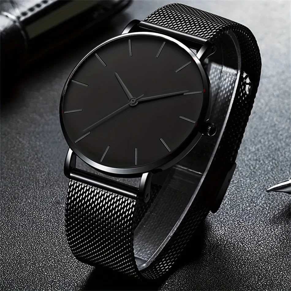 Minimalist Fashion Casual Watch Women Steel Hour Reloj Mujer Quartz Wristwatch Simple Montre Femme Mesh Stainless Steel BraceletX240923
