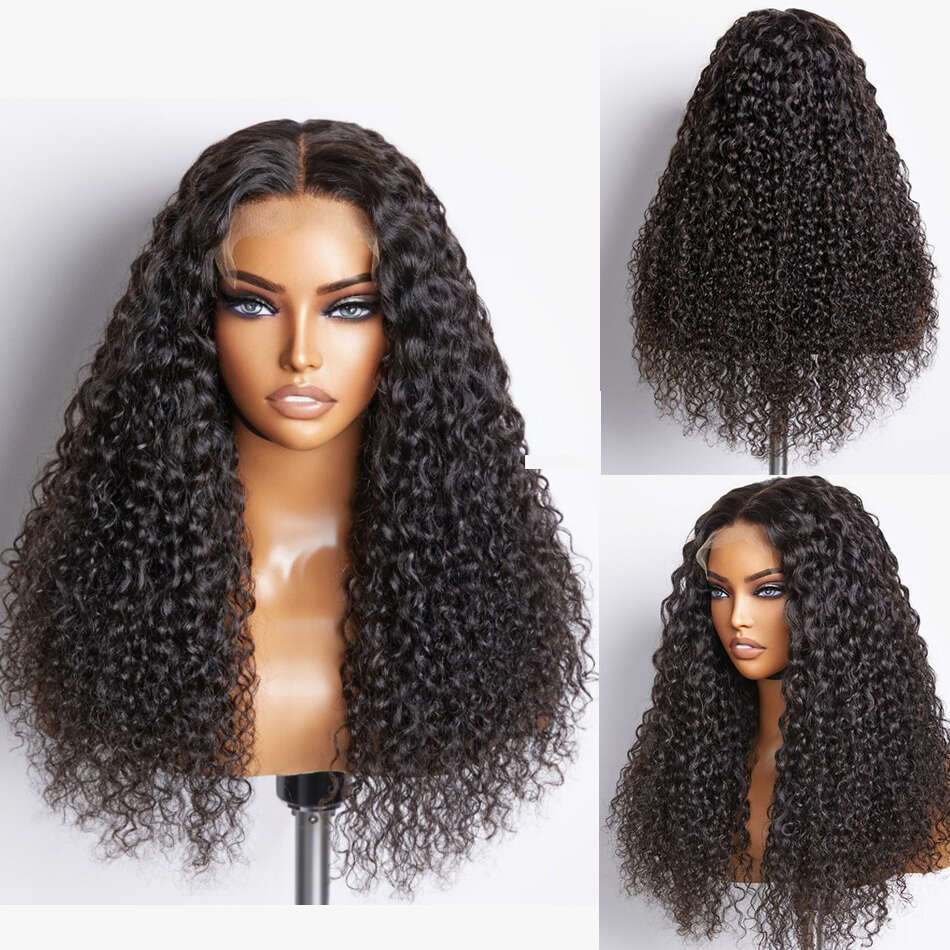 Medium Deep Wave 250 Density 13x4 HD Transparent Front Wig 20 22 24 Inch Curly 13x6 Lace Frontal Human Hair Wigs Brazilian