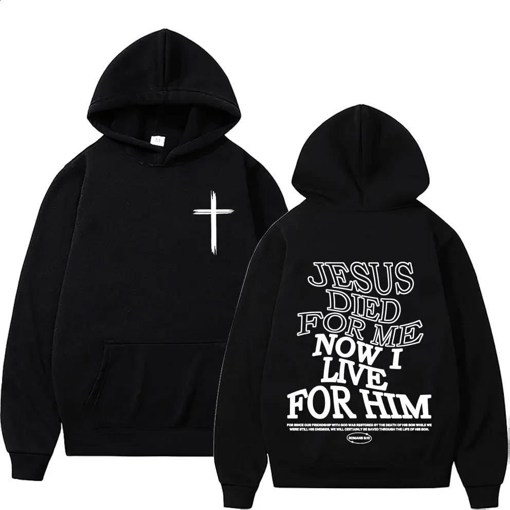 Aesthetic Christian Hoodie Streetwear Mens Jesus Letters Print Vintage Sweatshirt Unisex Fashion Casual Long Sleeve Hoodies Y2K 240921