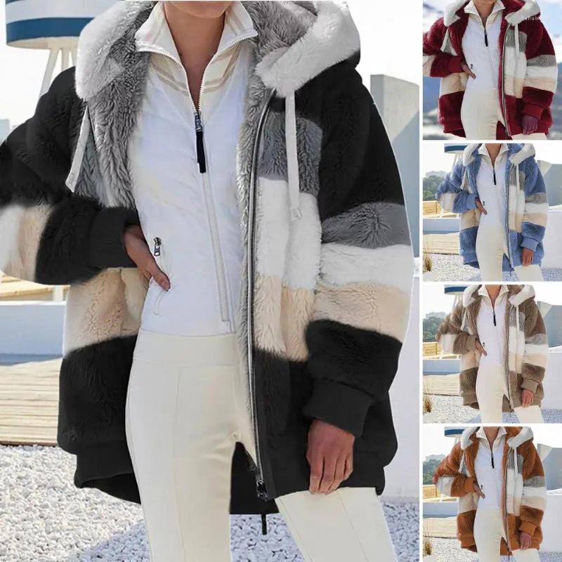 Women's Jackets: Stylish Hooded Winter Coat With Color-Matching Cuffs