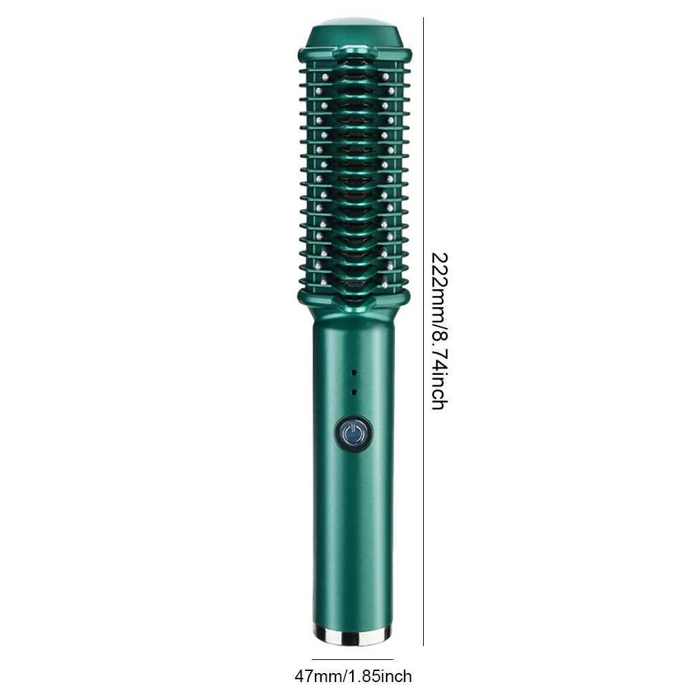 Cordless straight hair brush fast heating dual salon hair styling tool anti slip design mens hair comb CL240923