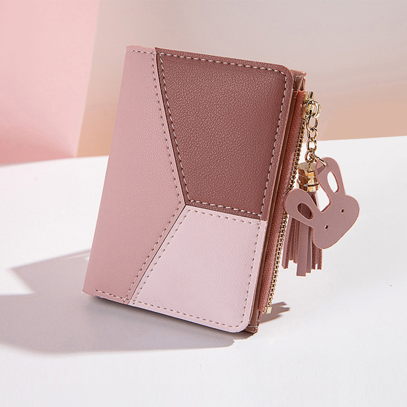 New PU Women's Wallet Made of Leather Women Card Holder Foldable Portable Lady Coin Purses