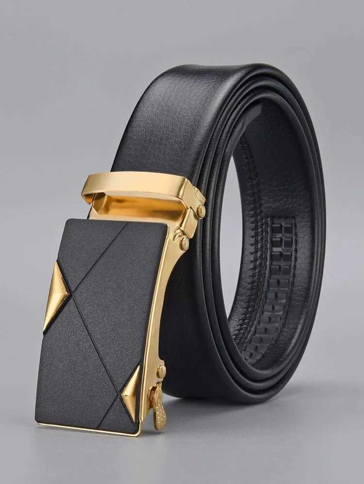 Men Rectangle Shape Fashion PU Buckle Belt For Dress DecorationX240923