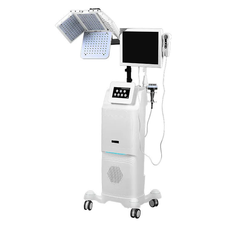 2025 New Hair Growth Salon 8 in 1 Professional 650nm Diode Laser Red Light Therapy for Scalp Health Anti-inflammation Hair Health Testing Machine