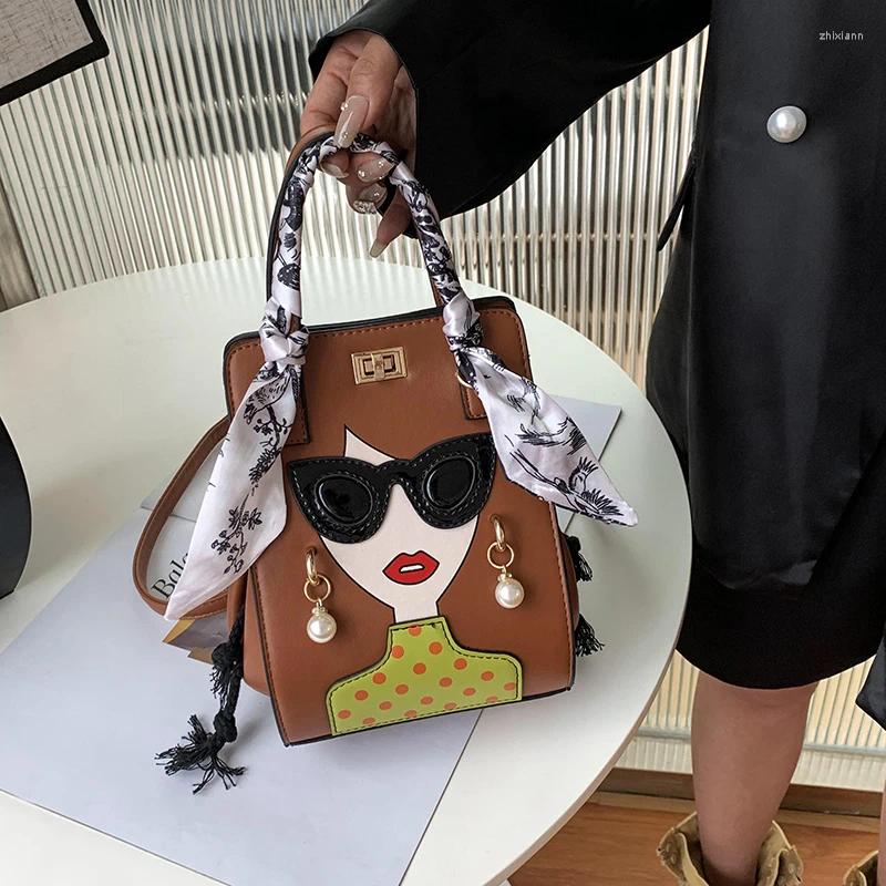 Totes Brand Beauty Glasses Handbags For Women High Quality PU Shoulder Bag Cute Scarf Purses And Crossbody zhanyishengli