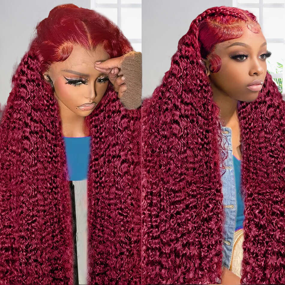 99J Bury 13x6 Deep Front Wig Water Wave Human Hair 13x4 HD Lace Frontal Curly Wigs For Woman