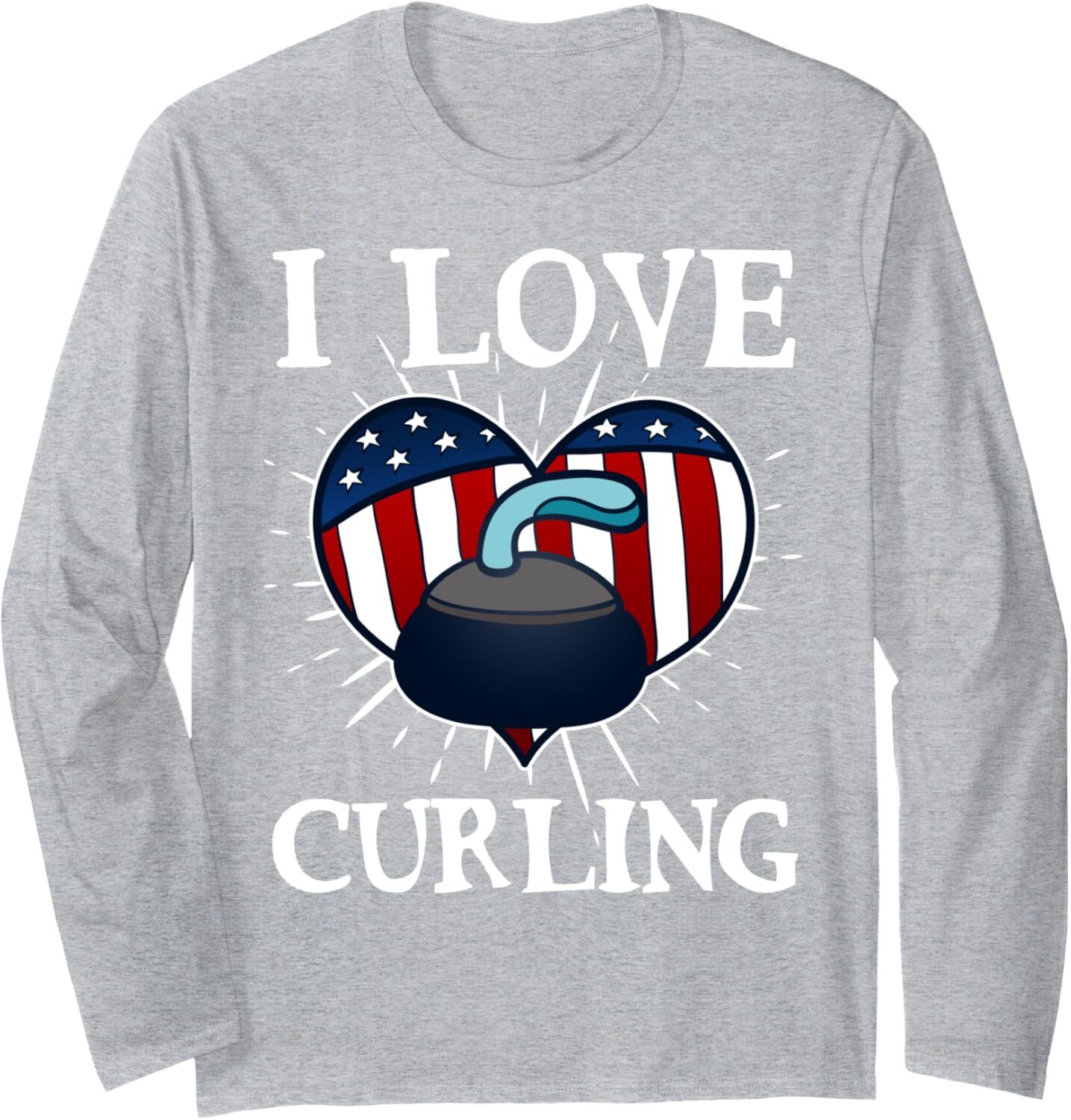 Long Sleeve Shirts for Men sweatshirt I love Curling Funny Awesome Ice Sport Lover Gift Long Sleeve Tee Streetwear Casual tops clothes