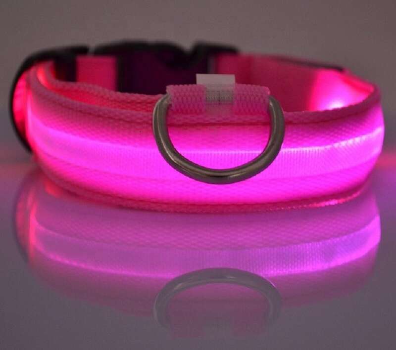 Adjustable LED flashing training dog luminous fluorescent collar, pet supplies