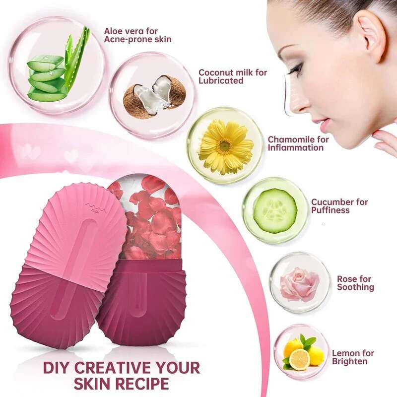 Face Cube Beauty Massage Silicone Mold For Eye Puffiness Ice Facial Roller Shrink Pores