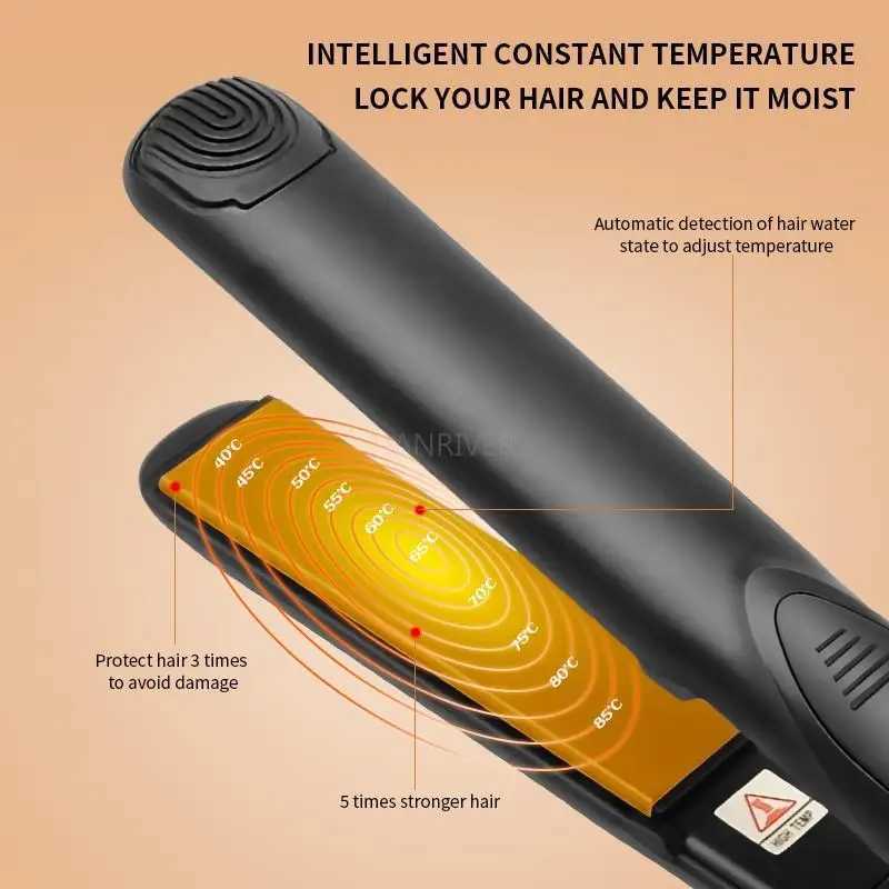 Professional straightener curling iron titanium ceramic heating plate flat iron hair styling curling iron straightener Y240923