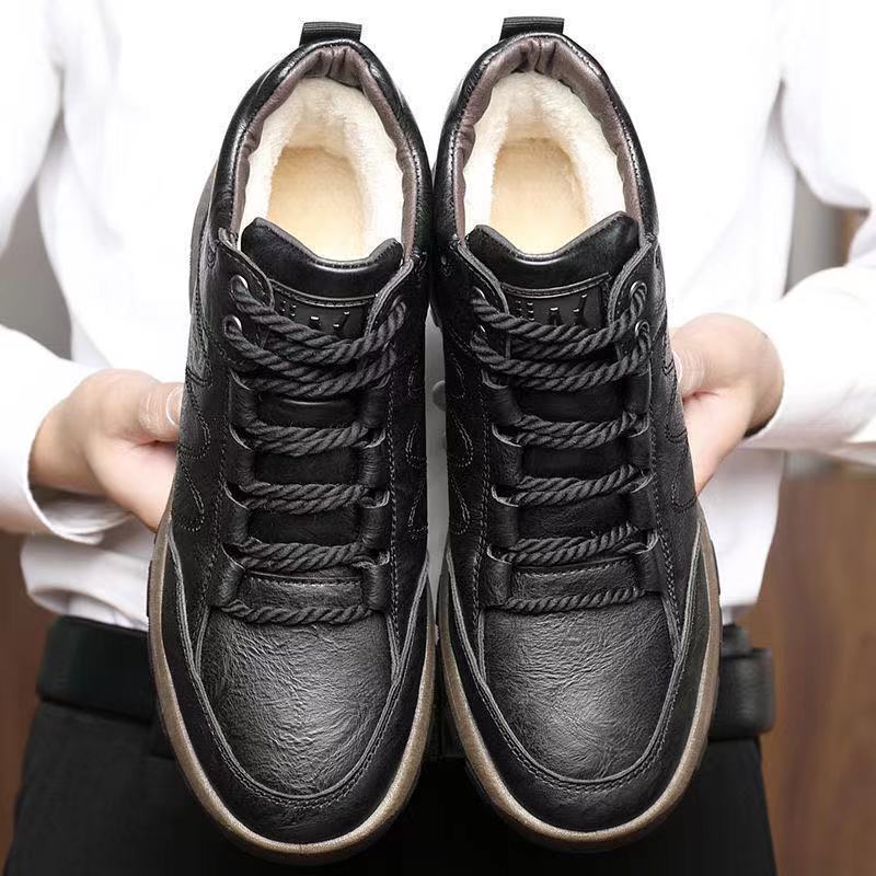 2024 autumn and winter new casual sports men's plus veet cotton shoes for men