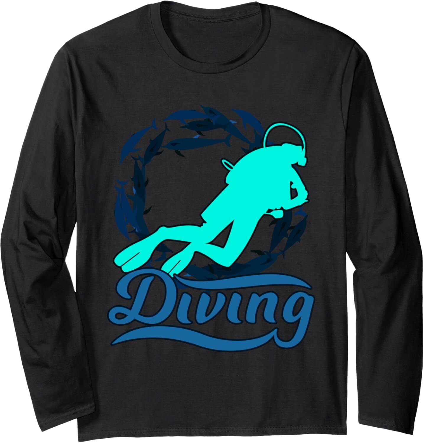 Long Sleeve Shirts for Men sweatshirt Diving With Sharks At The Sea Diving Gift Long Sleeve Tee Streetwear Casual tops clothes