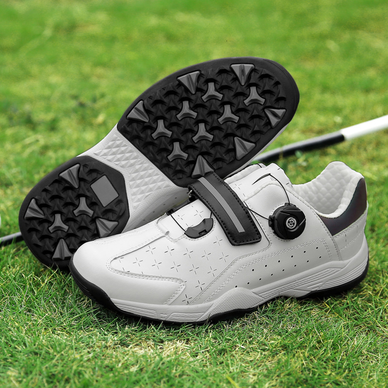 ddmytiger Men's and women's golf outdoor couple sports shoes, large rotating buckle, broken nails, anti slip casual shoes C