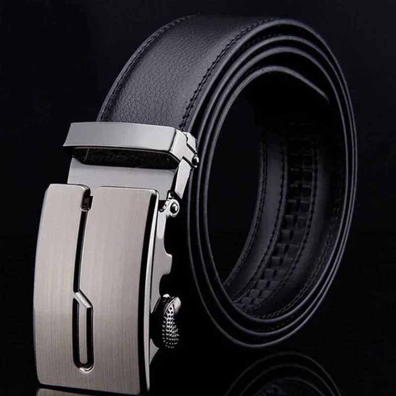 Mens Business Style Belt Black Pu Leather Strap Male Waistband Automatic Buckle Belts For Men Top Quality Girdle Belts For JeansX240923