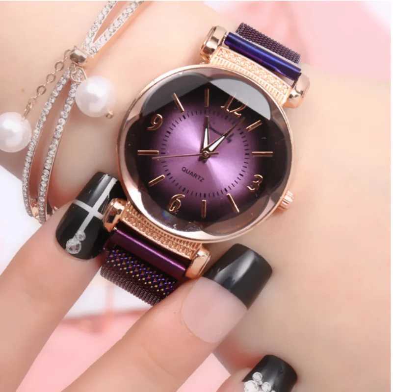 Luxury Fashion Women Watch Geometric Roman Numeral Quartz Ladies watch Magnet Buckle Mesh Strap WristWatchX240923