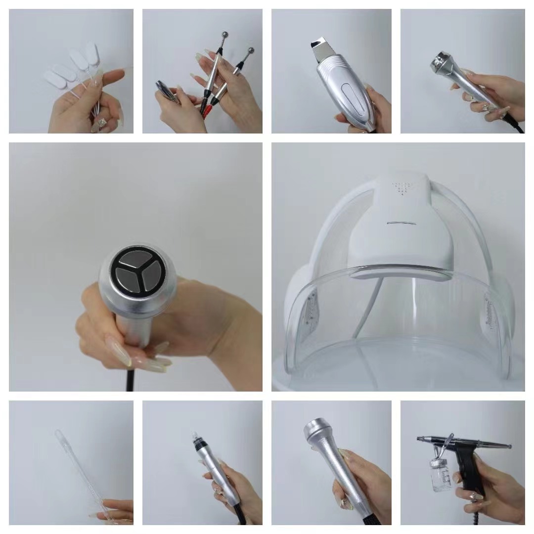 Upgrade beauty Management 10 in 1 Photodynamic Oxygen Mask Anti-acne Wrinkle Removal H2O2 Microdermabrasion Face Aqua Peeling Bubble Face Beauty Machi