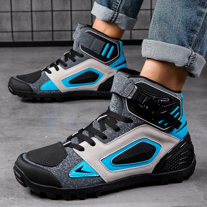 ddmytiger new men's women's wear-resistant and anti slip riding for couples, outdoor leisure high top motorcycle shoes C ddmythur
