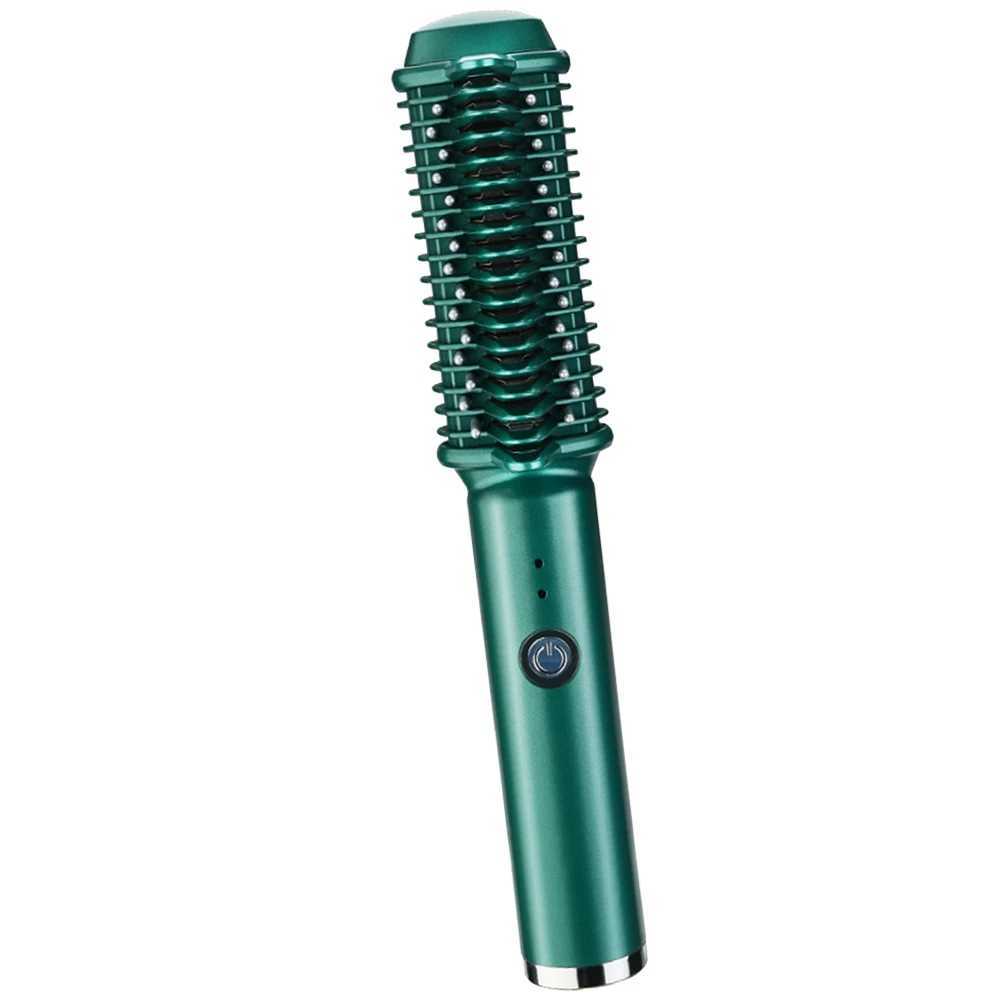 Cordless straight hair brush fast heating dual salon hair styling tool anti slip design mens hair comb CL240923
