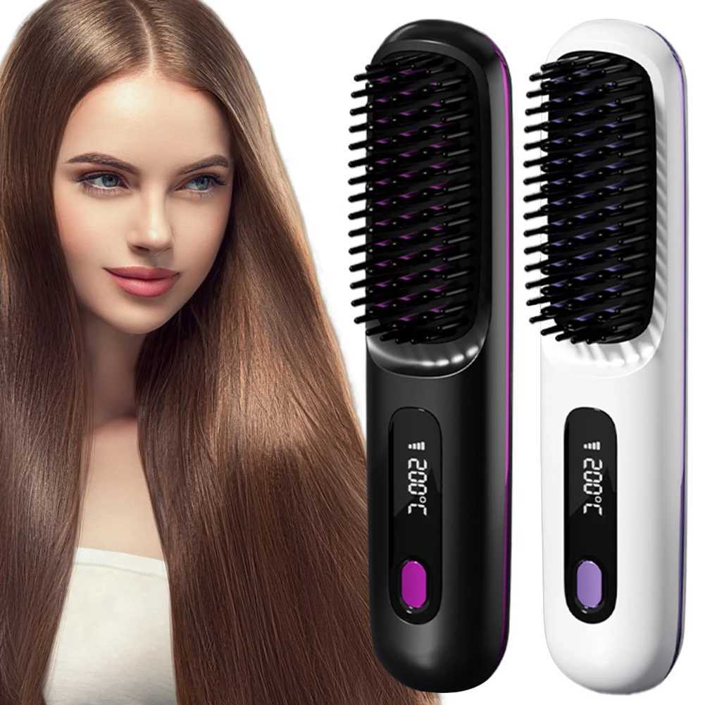 Electric heating comb wireless straightening comb 3 sets of negative ion ceramic anti shrink styling tools straightening brush CL240923